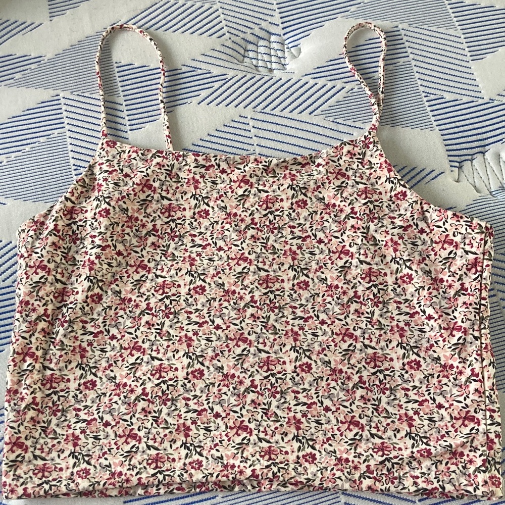 Floral Pink Spaghetti Strap Top
